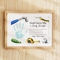 Christian Father's Day Handprint Craft Printable | God Gave Me a Handy Grandpa Grampy Papaw | Faith-Based Grandpa Gift from Kids | Grandfather Keepsake