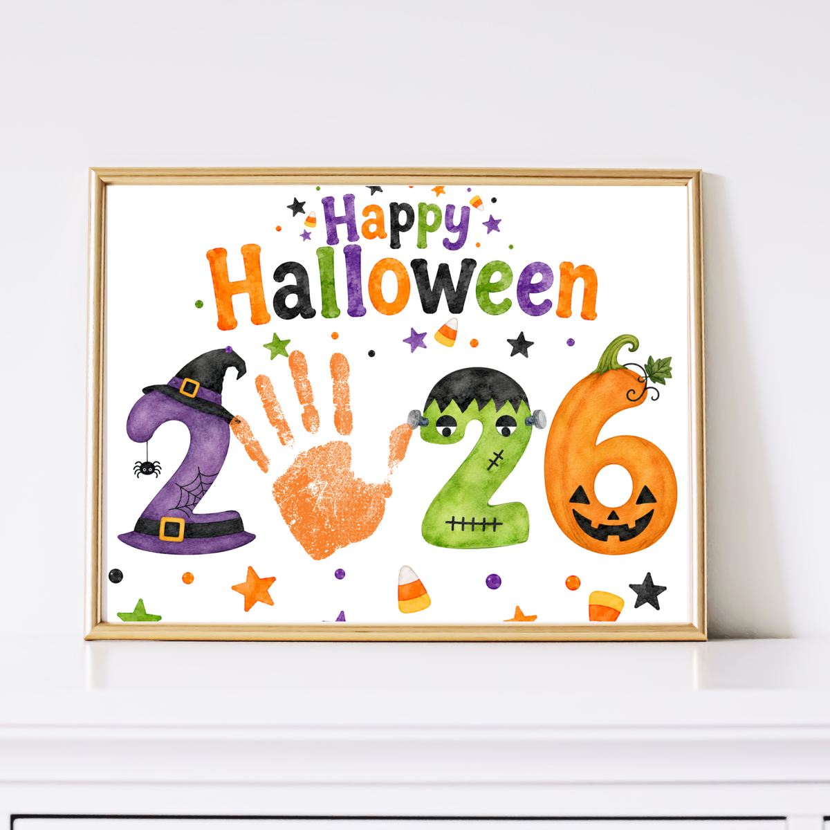 appy Halloween 2026 Handprint Craft Printable | Halloween Keepsake Activity for Kids | Preschool Halloween Craft | Daycare & Classroom Printable