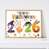 appy Halloween 2026 Handprint Craft Printable | Halloween Keepsake Activity for Kids | Preschool Halloween Craft | Daycare & Classroom Printable
