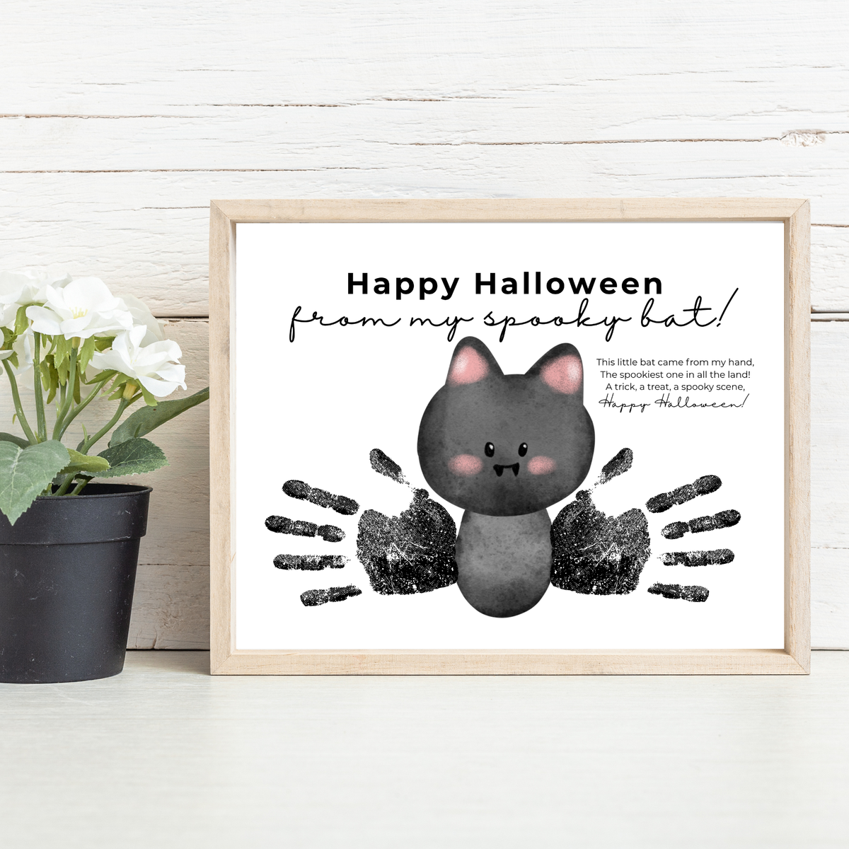 Happy Halloween Bat Handprint Craft Printable | Spooky Bat Keepsake for Kids | Preschool Halloween Activity | Daycare & Classroom Craft