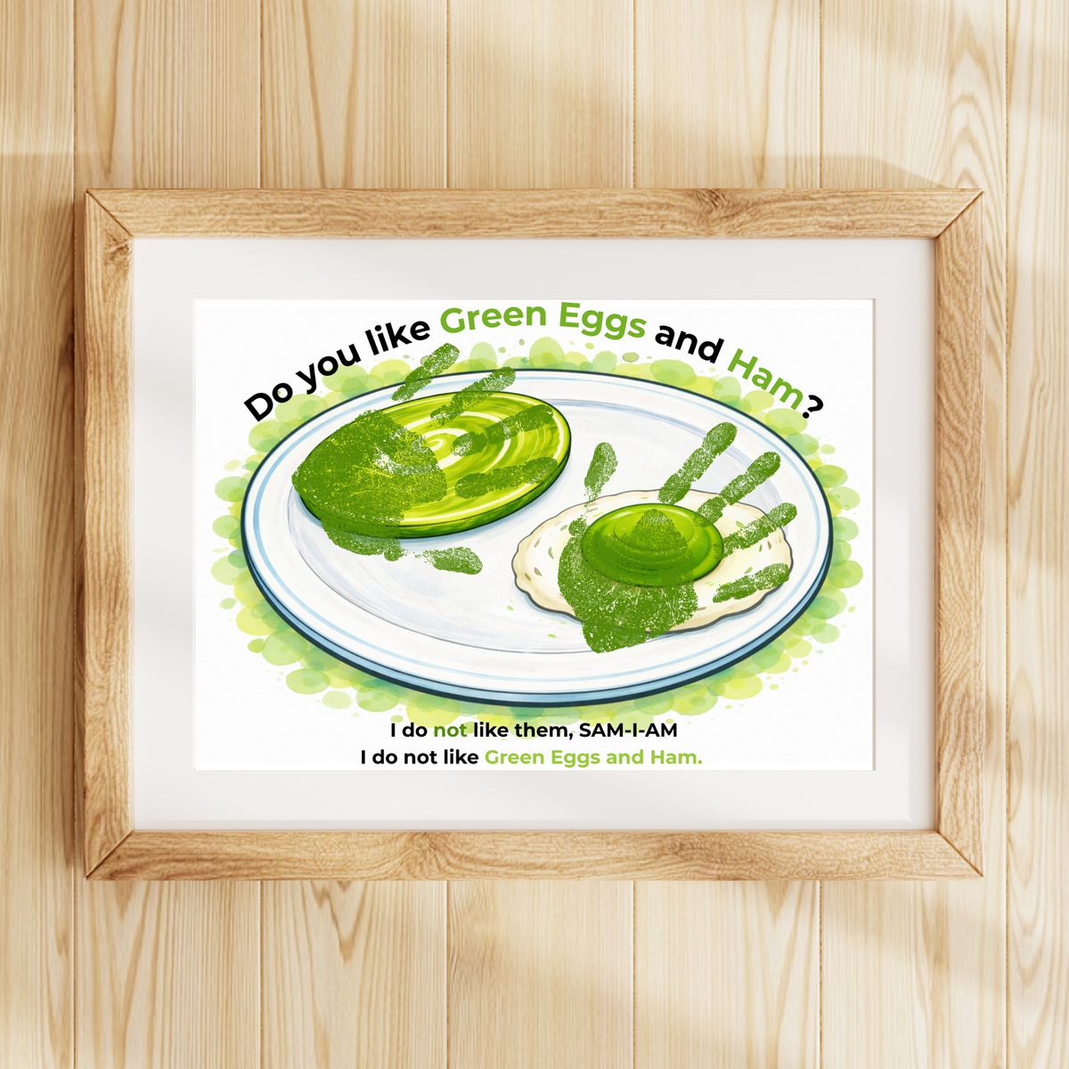 Green Eggs and Ham Handprint Craft Printable | Kids Reading Activity | Literacy Art Keepsake PDF