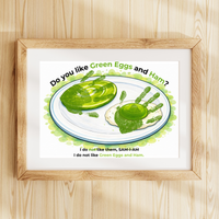 Green Eggs and Ham Handprint Craft Printable | Kids Reading Activity | Literacy Art Keepsake PDF
