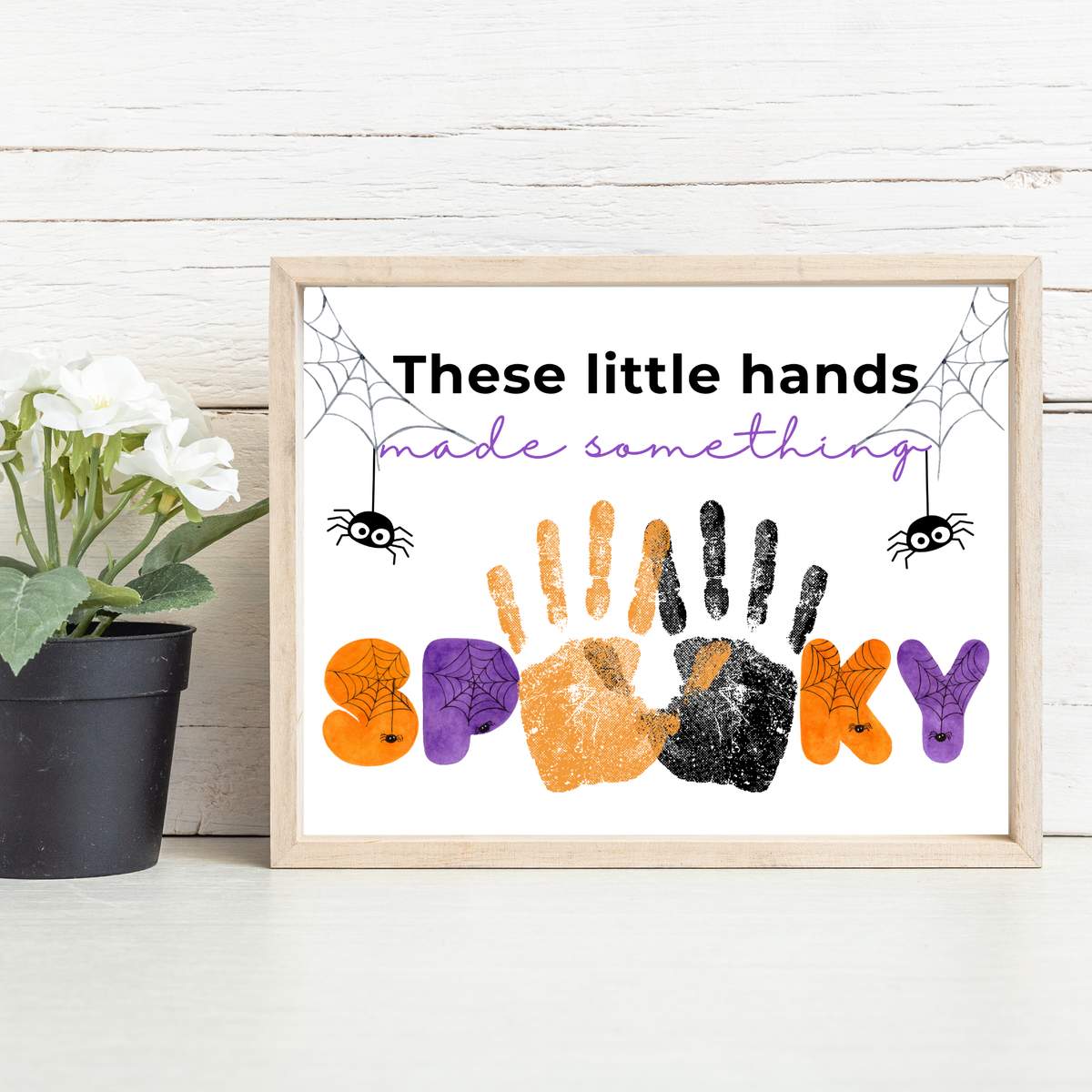 Halloween Handprint Craft Printable | These Little Hands Made Something Spooky | Halloween Keepsake for Kids | Preschool & Daycare Craft