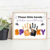 Halloween Handprint Craft Printable | These Little Hands Made Something Spooky | Halloween Keepsake for Kids | Preschool & Daycare Craft