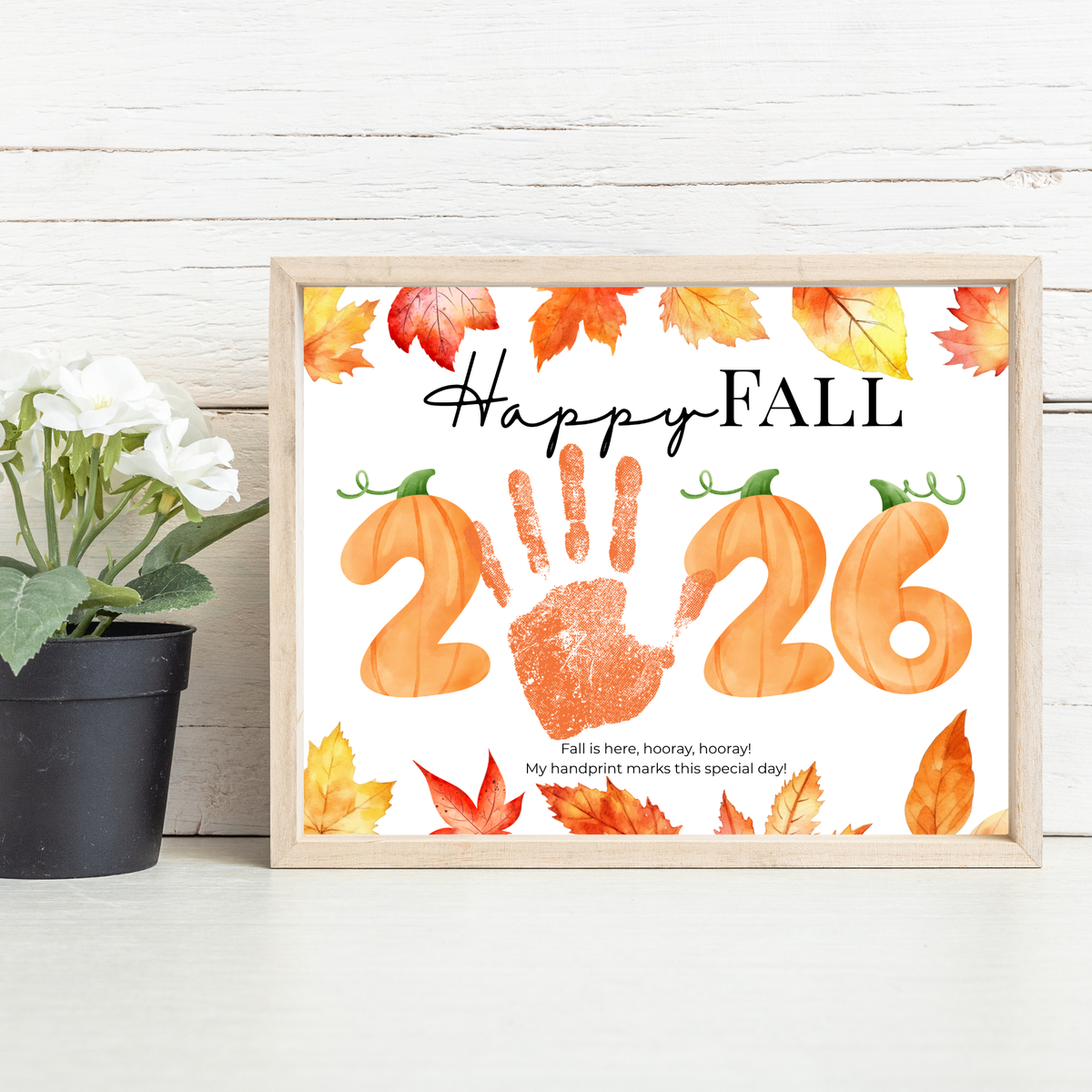 First Day of Fall Handprint Craft Printable 2026, Baby's First Fall Keepsake, Preschool Autumn Activity, Pumpkin Number Craft, Fall Classroom Decor
