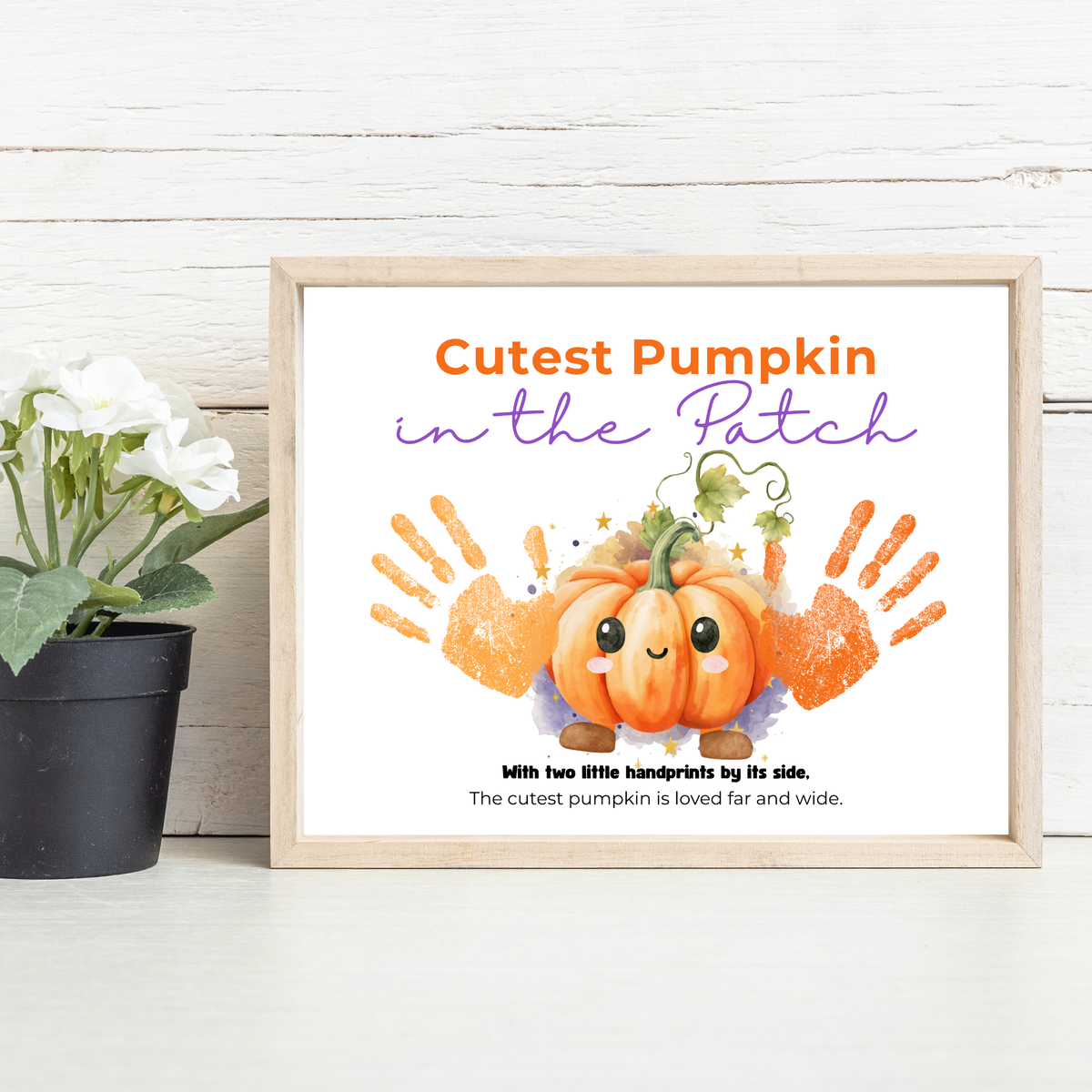 Pumpkin Handprint Craft Printable | Cutest Pumpkin in the Patch | Fall Keepsake Activity for Preschool & Kindergarten