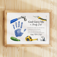Christian Father’s Day Handprint Craft Printable, God Gave Me a Handy Dad, Tool Theme Father’s Day Keepsake, Faith Based Dad Gift
