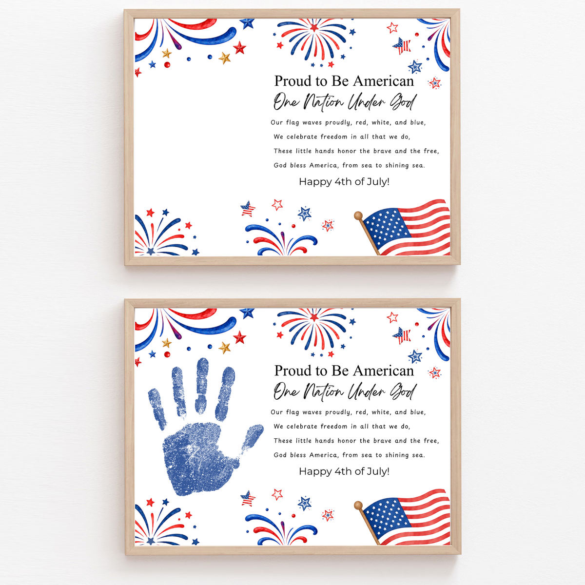 Christian 4th of July Handprint Craft for Kids | One Nation Under God Patriotic Preschool & Kindergarten Activity