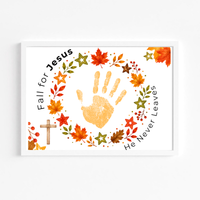 Fall for Jesus Handprint Wreath Craft | Christian Fall Printable | Preschool Autumn Keepsake