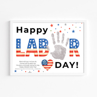 Christian Happy Labor Day Handprint Craft Printable | Faith Based Labor Day Activity | Preschool Sunday School Keepsake