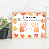 Fall Handprint Craft Printable | Little Hands Big Fall Memories | Autumn Keepsake Activity for Preschool & Kindergarten