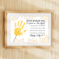 Christian July 4th Handprint Craft Printable | God Picked Me to Shine His Light | Patriotic Kids Keepsake Activity