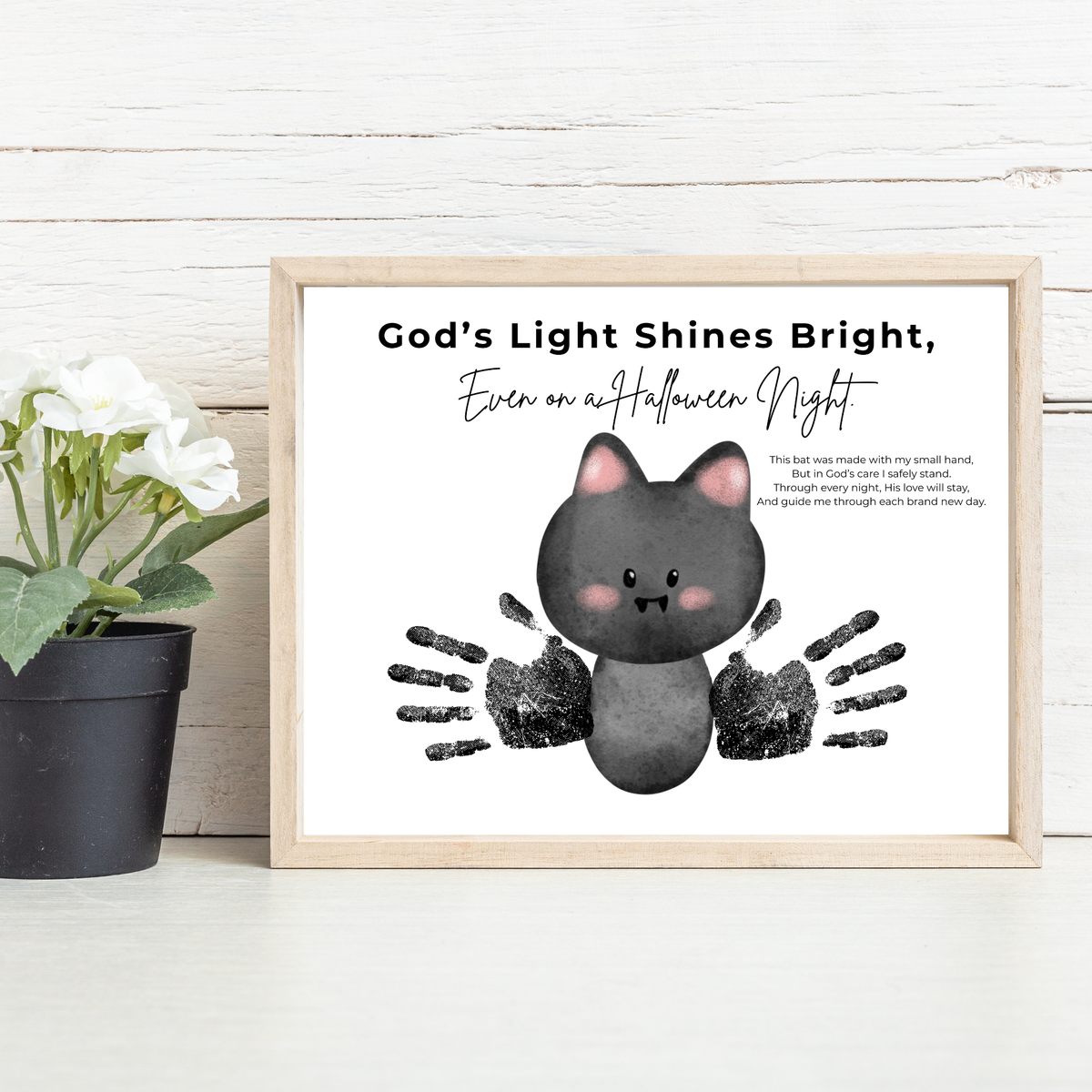 Christian Halloween Bat Handprint Craft Printable | Faith-Based Halloween Keepsake Activity for Kids | Preschool Christian Halloween Craft | Sunday School Printable