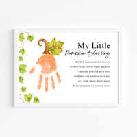 My Little Pumpkin Blessing Handprint Craft Printable | Christian Fall Keepsake | Preschool Pumpkin Handprint Activity