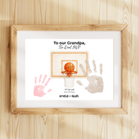 Basketball Handprint Craft for Grandpa, To Our Grandpa The Real MVP Printable, Father’s Day Gift from Grandkids, Sports Grandpa Keepsake