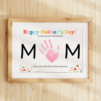Mother’s Day Handprint Craft Printable | MOM Handprint Keepsake Gift from Kids | Preschool DIY Mother’s Day Art | Personalized Mom Gift PDF