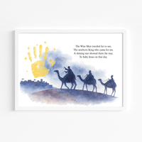 Christian Three Wise Men Handprint Craft Printable | Wise Men Christmas Keepsake | Nativity Handprint Activity | Epiphany Craft | Sunday School Christmas Printable