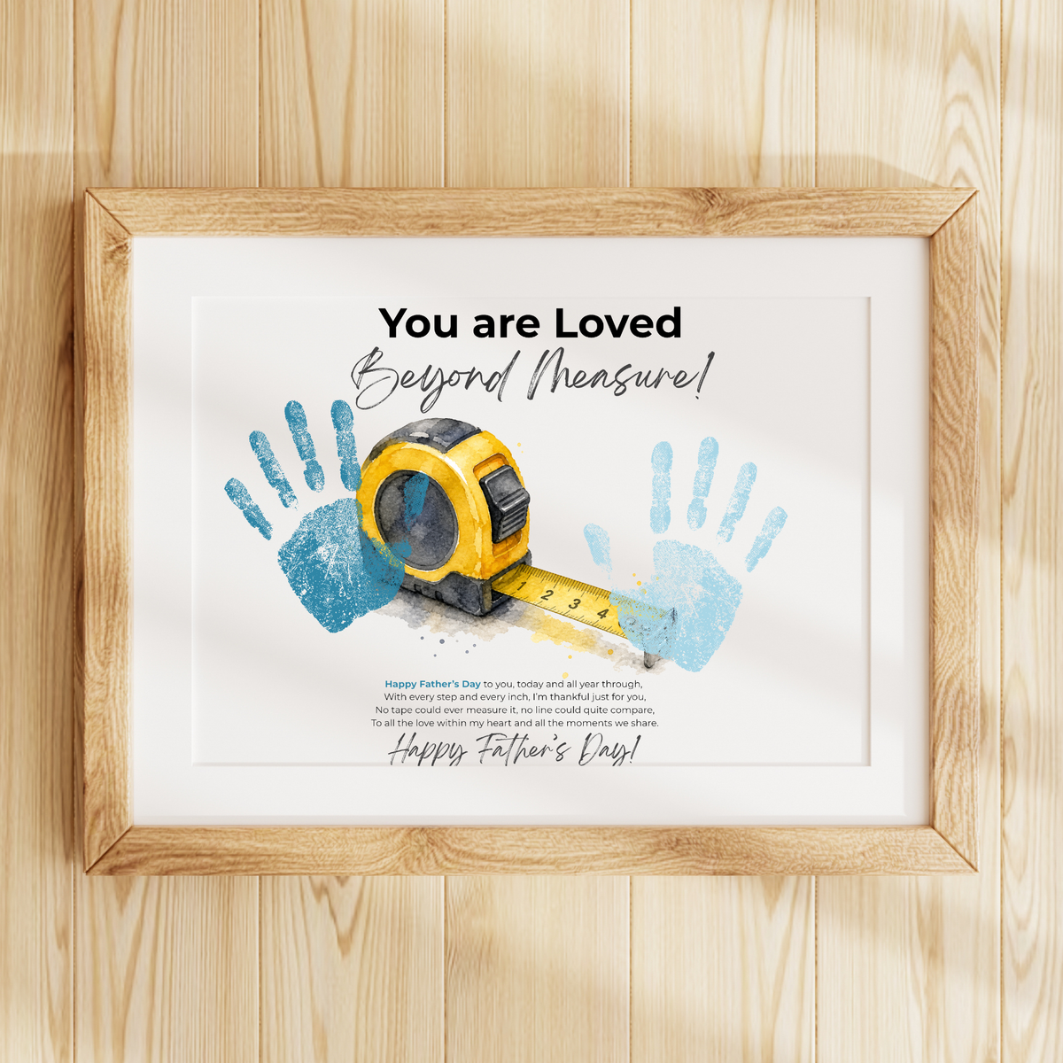 Father’s Day Handprint Craft Printable | You Are Loved Beyond Measure | Measuring Tape Keepsake Gift from Kids | DIY Dad Gift