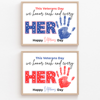 Veterans Day Handprint Craft for Kids | We Honor Each and Every Hero Patriotic Classroom Activity