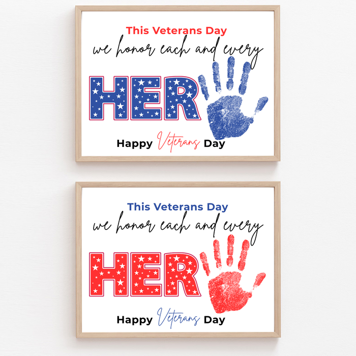 Veterans Day Handprint Craft for Kids | We Honor Each and Every Hero Patriotic Classroom Activity