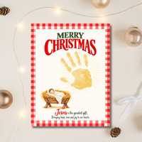 Jesus Is the Greatest Gift Christmas Handprint Craft | Christian Nativity Keepsake Printable for Kids