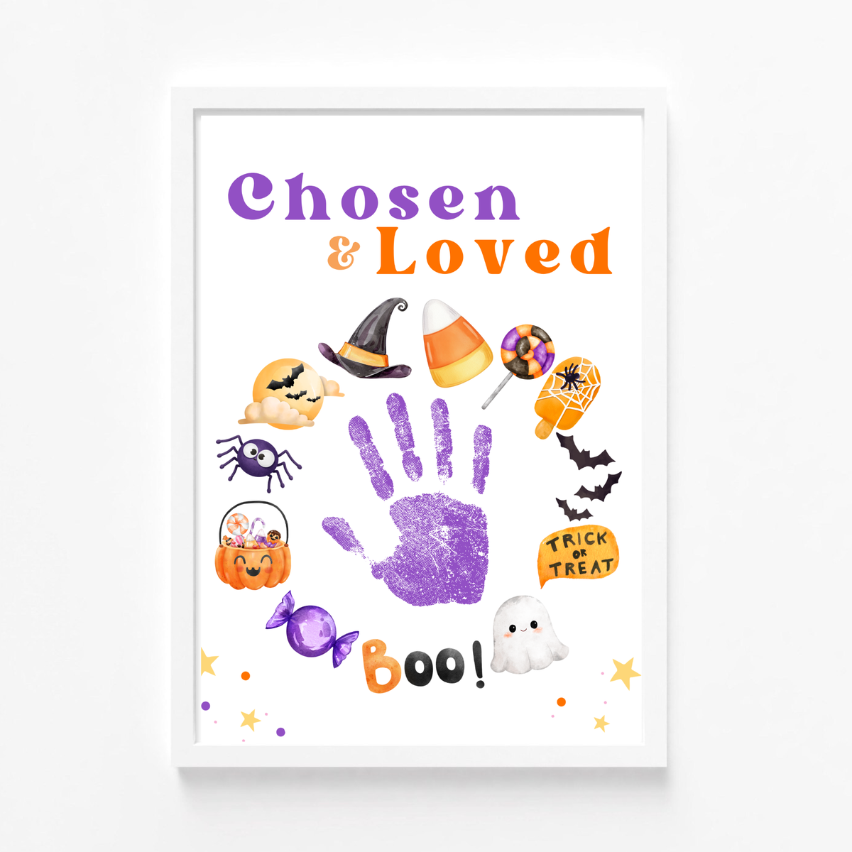 Chosen & Loved Halloween Handprint Craft Printable | Christian Halloween Keepsake | Faith-Based Preschool Craft | Sunday School Halloween Activity