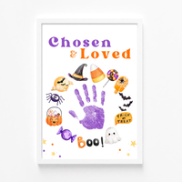 Chosen & Loved Halloween Handprint Craft Printable | Christian Halloween Keepsake | Faith-Based Preschool Craft | Sunday School Halloween Activity