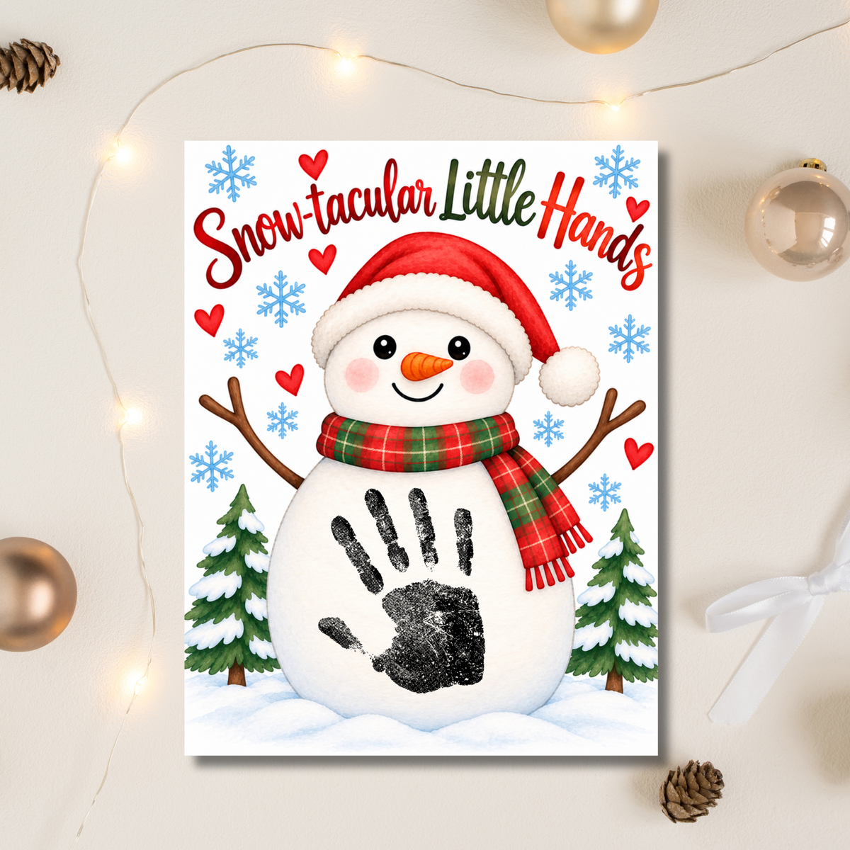 Snowman Handprint Craft | Snow-tacular Little Hands Christmas Printable for Kids