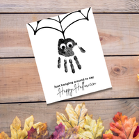 Happy Halloween Spider Handprint Craft Printable | Halloween Spider Keepsake Activity for Kids | Preschool Halloween Craft | Daycare & Classroom Printable