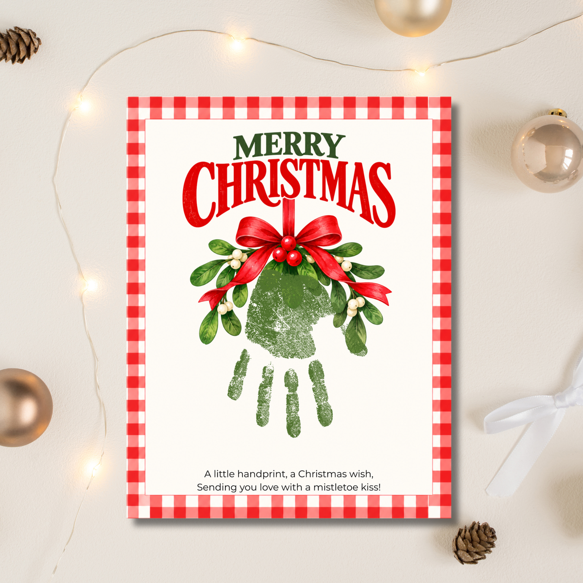Mistletoe Christmas Handprint Craft | Merry Christmas Handprint Keepsake Printable for Kids