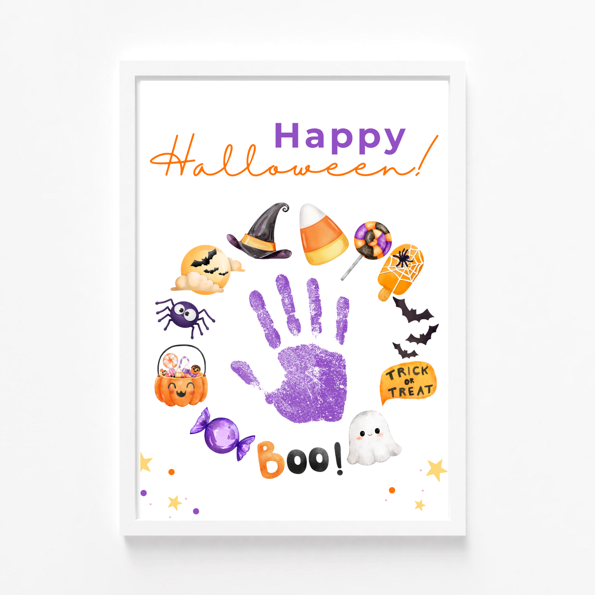 Happy Halloween Handprint Craft Printable | Halloween Keepsake for Kids | Preschool Halloween Activity | Daycare & Classroom Craft
