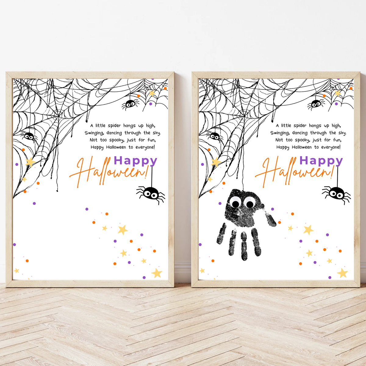 Happy Halloween Spider Handprint Craft Printable | Preschool Halloween Keepsake Activity | Halloween Craft for Kids | Daycare & Classroom Printable
