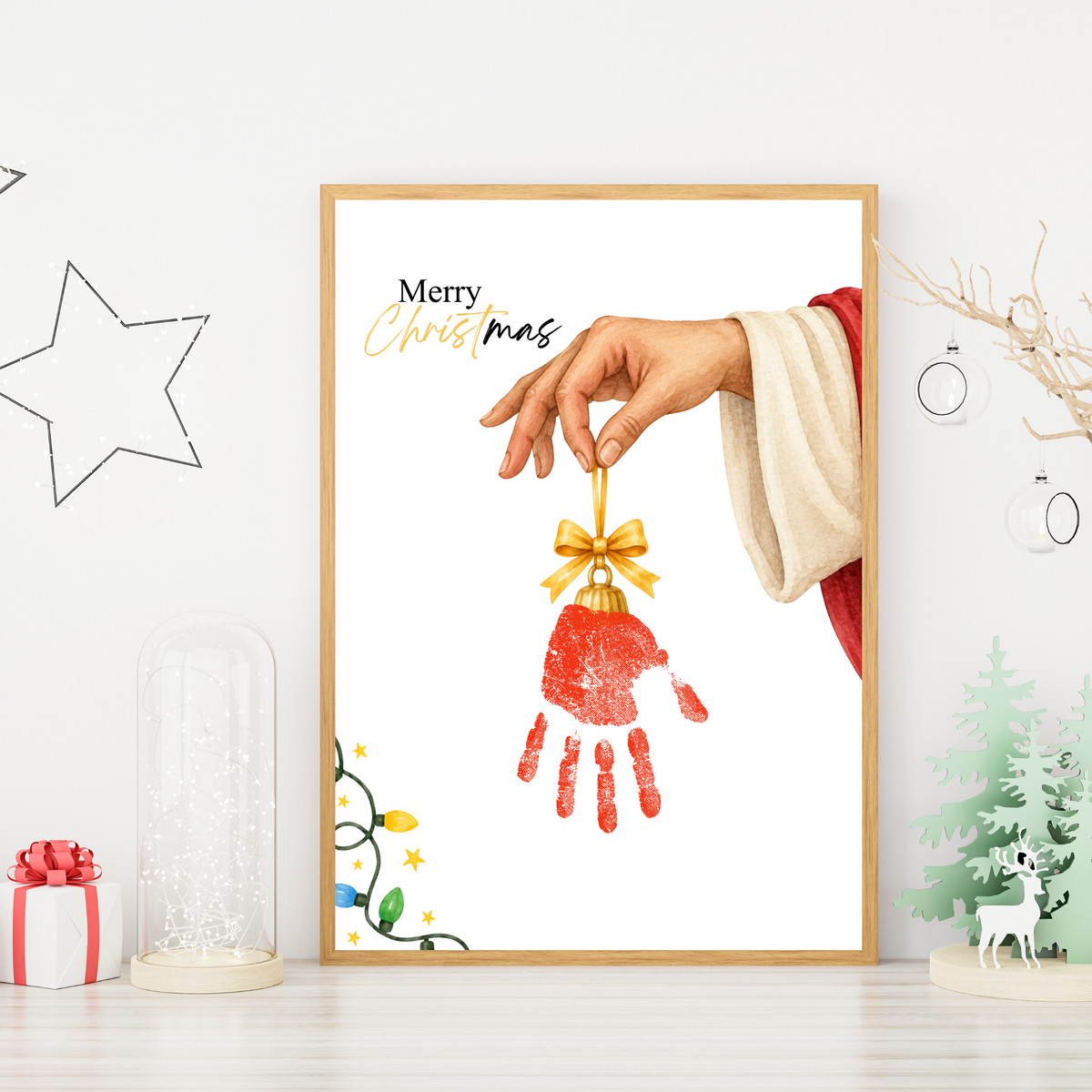 Jesus Christmas Handprint Craft for Kids | Christian Merry Christmas Keepsake | Faith-Based Preschool Activity