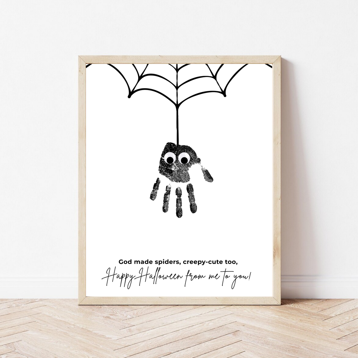 Christian Halloween Spider Handprint Craft Printable | Faith-Based Spider Keepsake Activity | Preschool Christian Halloween Craft | Sunday School Printable