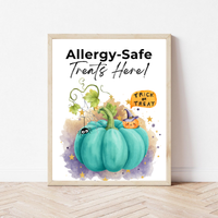 Halloween Allergy-Friendly Sign Printable Bundle | Teal Pumpkin Project Sign | Non Food Treats Sign | Allergy Safe Trick or Treat Printable