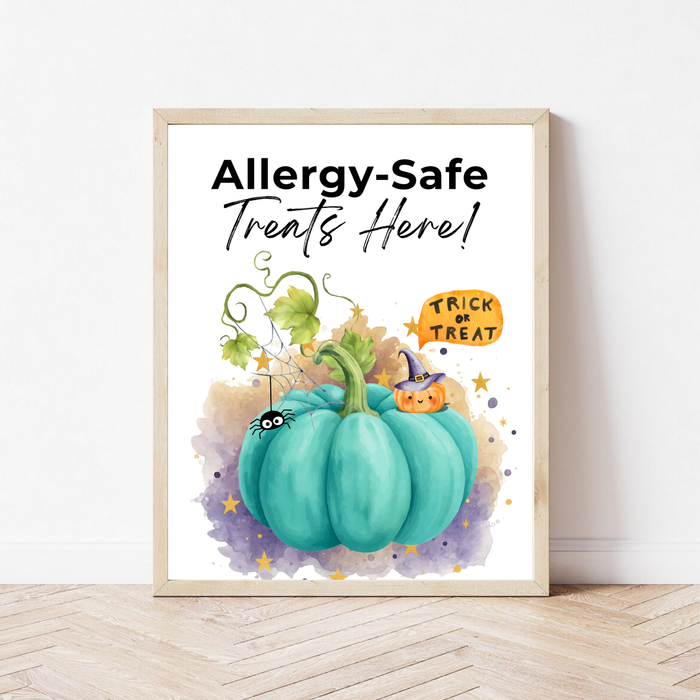 Halloween Allergy-Friendly Sign Printable Bundle | Teal Pumpkin Project Sign | Non Food Treats Sign | Allergy Safe Trick or Treat Printable