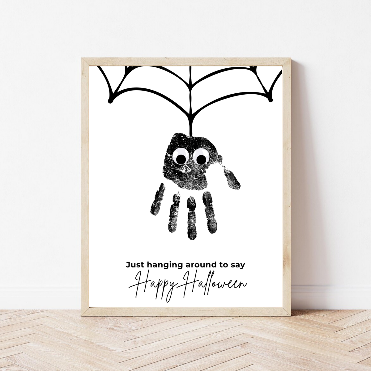 Happy Halloween Spider Handprint Craft Printable | Halloween Spider Keepsake Activity for Kids | Preschool Halloween Craft | Daycare & Classroom Printable