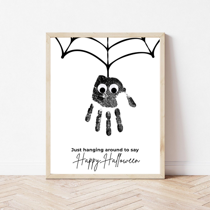 Happy Halloween Spider Handprint Craft Printable | Halloween Spider Keepsake Activity for Kids | Preschool Halloween Craft | Daycare & Classroom Printable