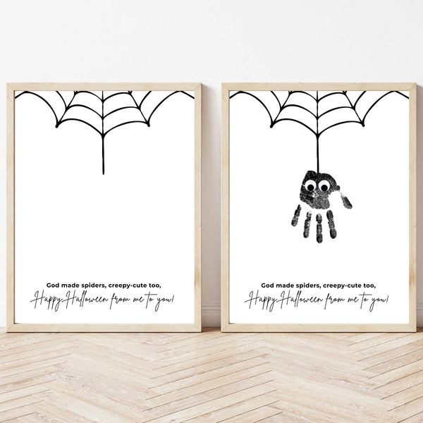 Christian Halloween Spider Handprint Craft Printable | Faith-Based Spider Keepsake Activity | Preschool Christian Halloween Craft | Sunday School Printable