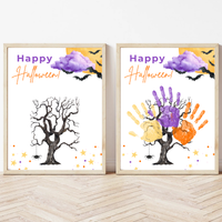Happy Halloween Handprint Tree Craft Printable | Halloween Family Handprint Keepsake | Preschool Halloween Activity | Daycare & Classroom Fall Craft