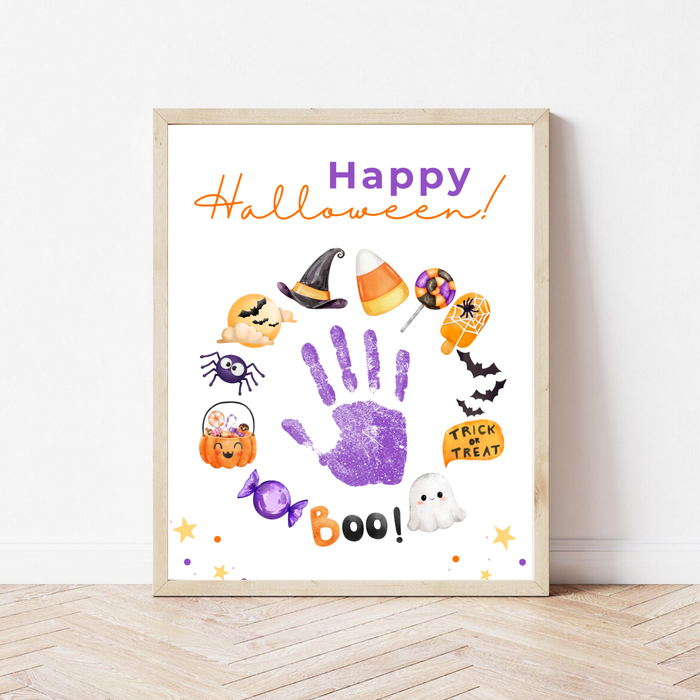 Happy Halloween Handprint Craft Printable | Halloween Keepsake for Kids | Preschool Halloween Activity | Daycare & Classroom Craft