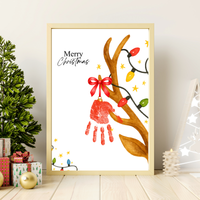 Christmas Reindeer Handprint Craft for Kids | Merry Christmas Ornament Keepsake | Preschool Holiday Activity