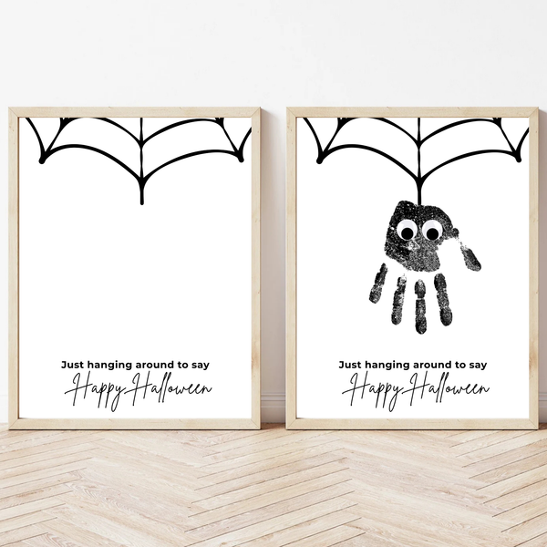 Happy Halloween Spider Handprint Craft Printable | Halloween Spider Keepsake Activity for Kids | Preschool Halloween Craft | Daycare & Classroom Printable