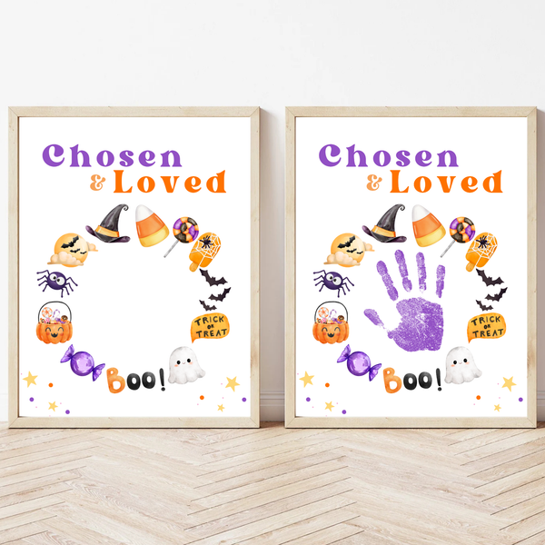 Chosen & Loved Halloween Handprint Craft Printable | Christian Halloween Keepsake | Faith-Based Preschool Craft | Sunday School Halloween Activity