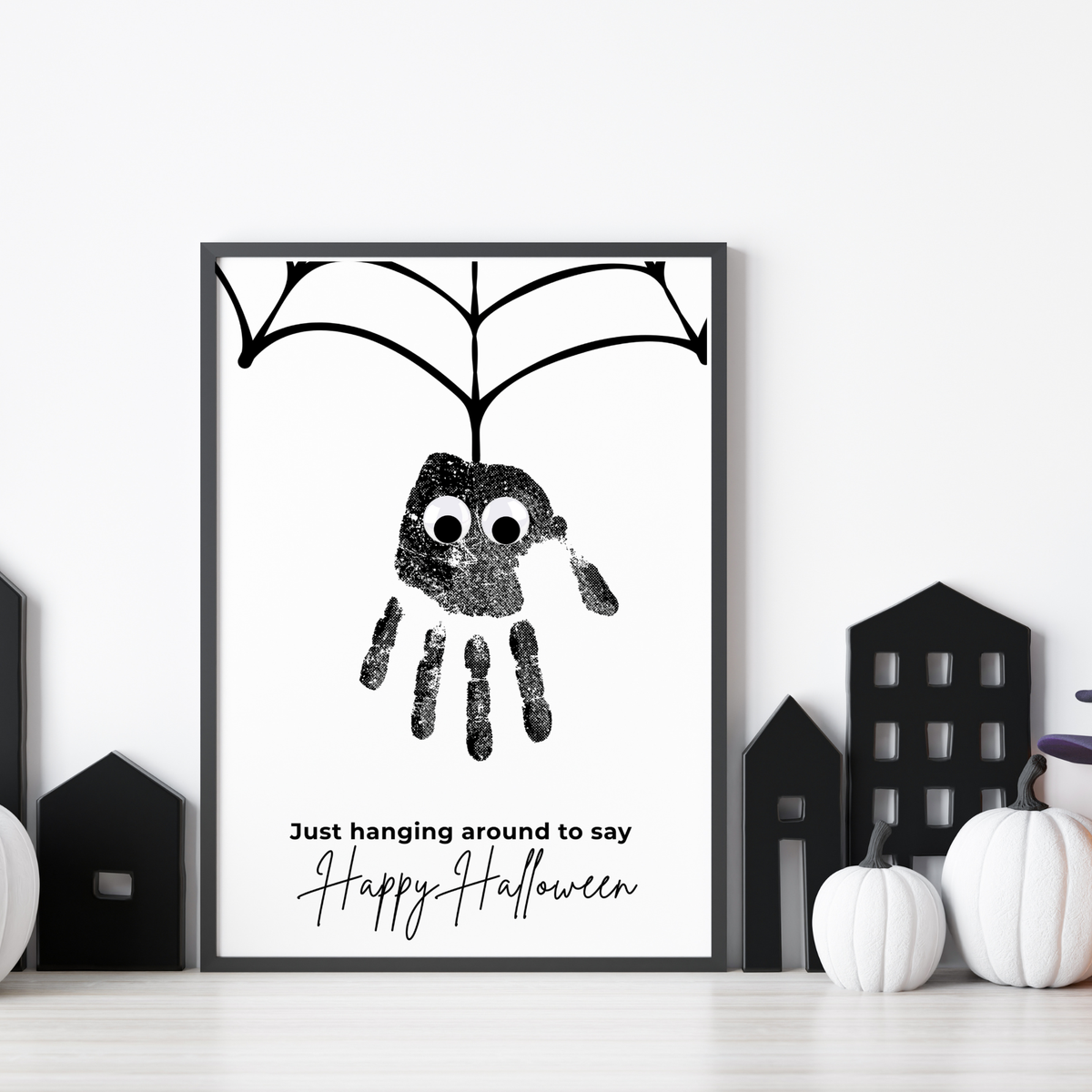 Happy Halloween Spider Handprint Craft Printable | Halloween Spider Keepsake Activity for Kids | Preschool Halloween Craft | Daycare & Classroom Printable