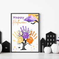Happy Halloween Handprint Tree Craft Printable | Halloween Family Handprint Keepsake | Preschool Halloween Activity | Daycare & Classroom Fall Craft