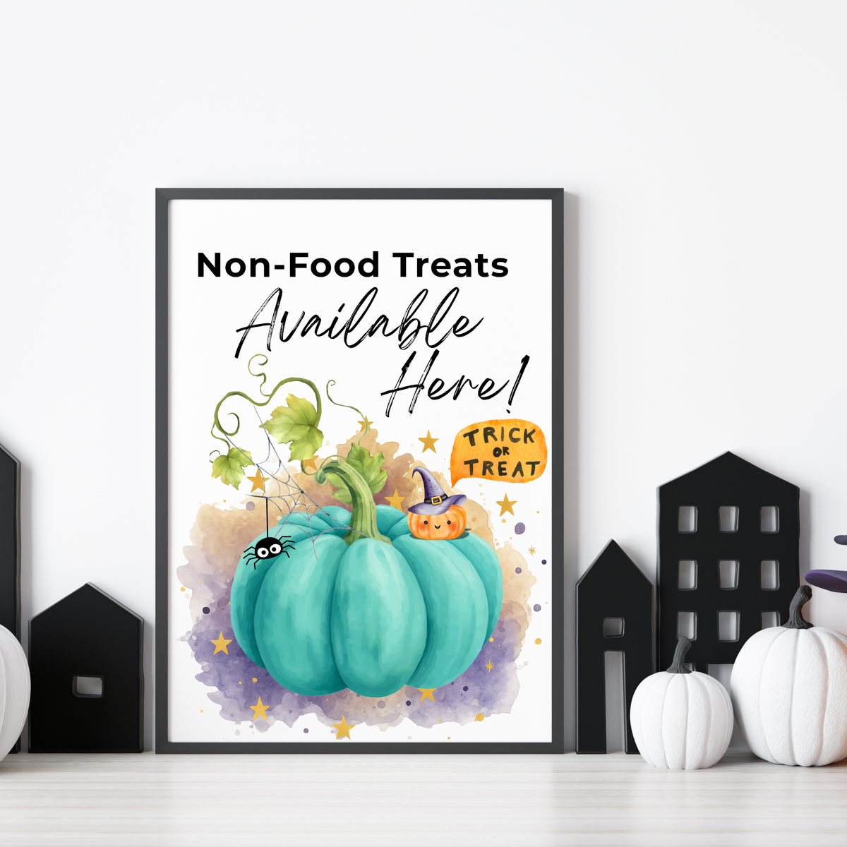 Halloween Allergy-Friendly Sign Printable Bundle | Teal Pumpkin Project Sign | Non Food Treats Sign | Allergy Safe Trick or Treat Printable