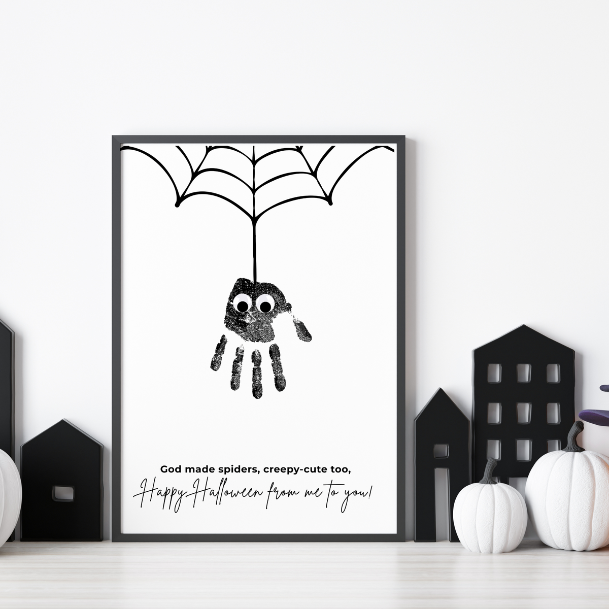 Christian Halloween Spider Handprint Craft Printable | Faith-Based Spider Keepsake Activity | Preschool Christian Halloween Craft | Sunday School Printable