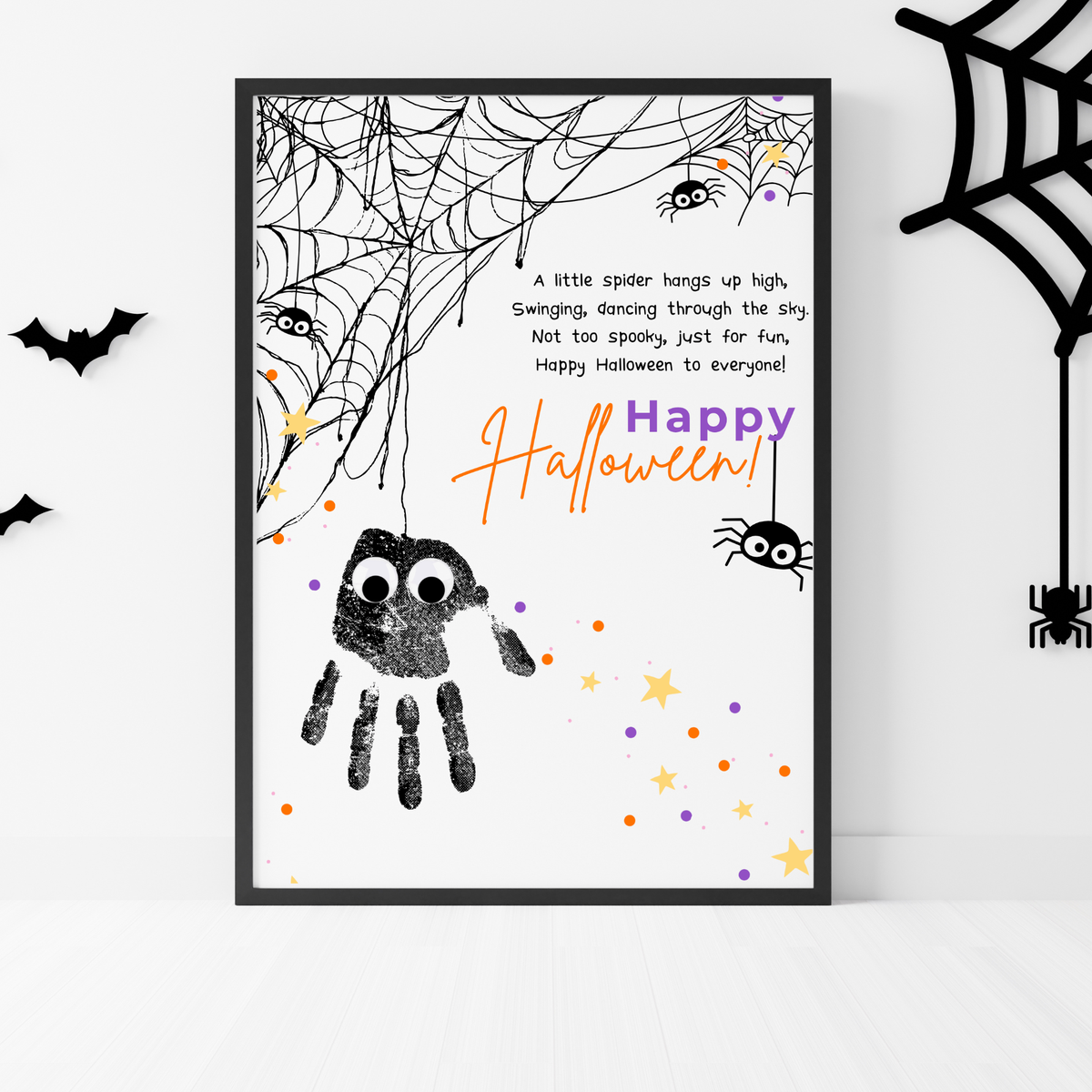 Happy Halloween Spider Handprint Craft Printable | Preschool Halloween Keepsake Activity | Halloween Craft for Kids | Daycare & Classroom Printable