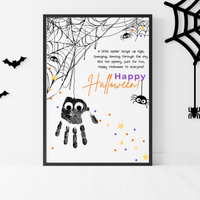 Happy Halloween Spider Handprint Craft Printable | Preschool Halloween Keepsake Activity | Halloween Craft for Kids | Daycare & Classroom Printable